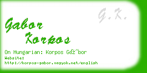 gabor korpos business card